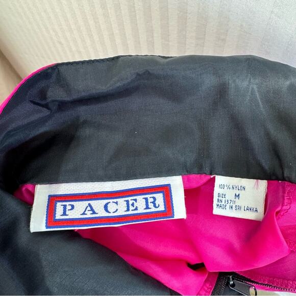 Pacer Vintage Nylon Neon Pink Windbreaker Pullover Jacket Women’s Medium Anorak - Picture 5 of 7